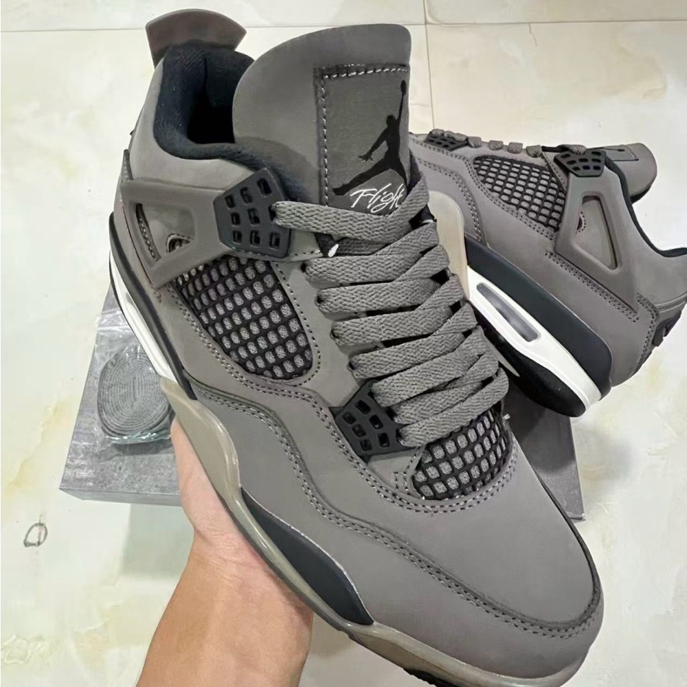 Gray Air Jordan 4 Sneakers
